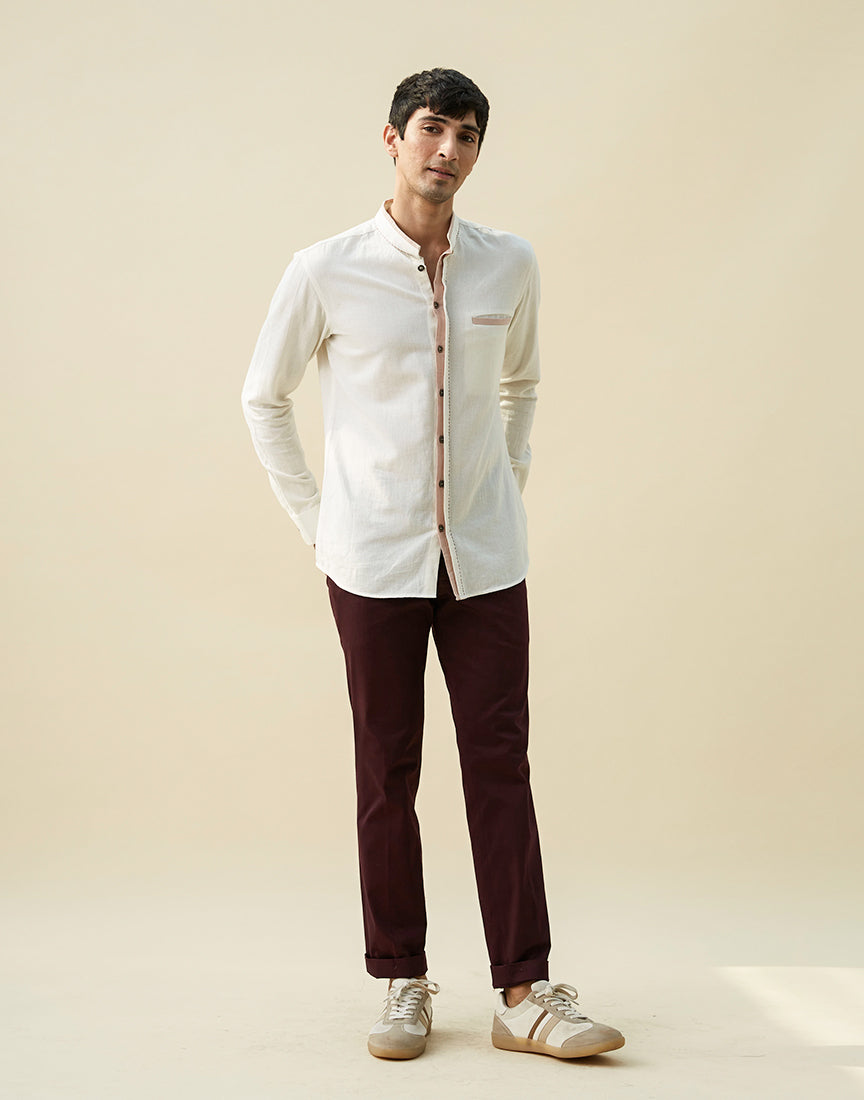 White Saddle Stitch Shirt