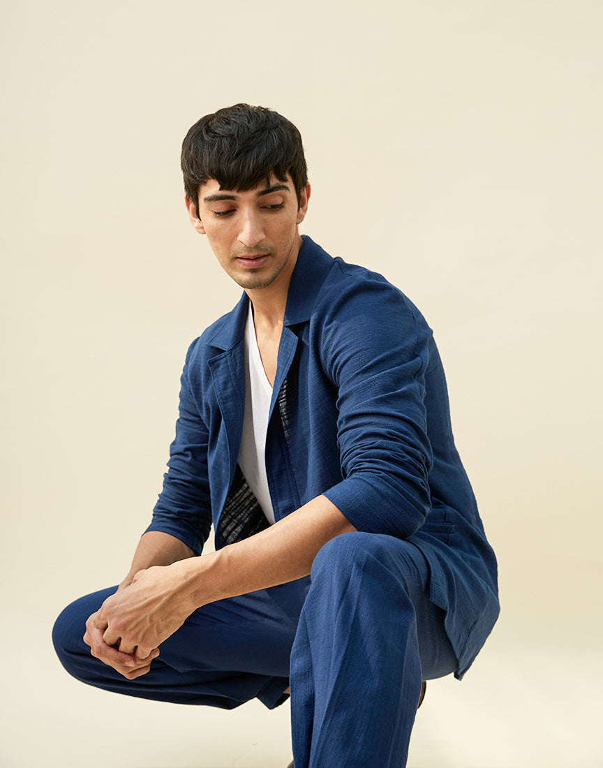 Blue Khadi Shacket