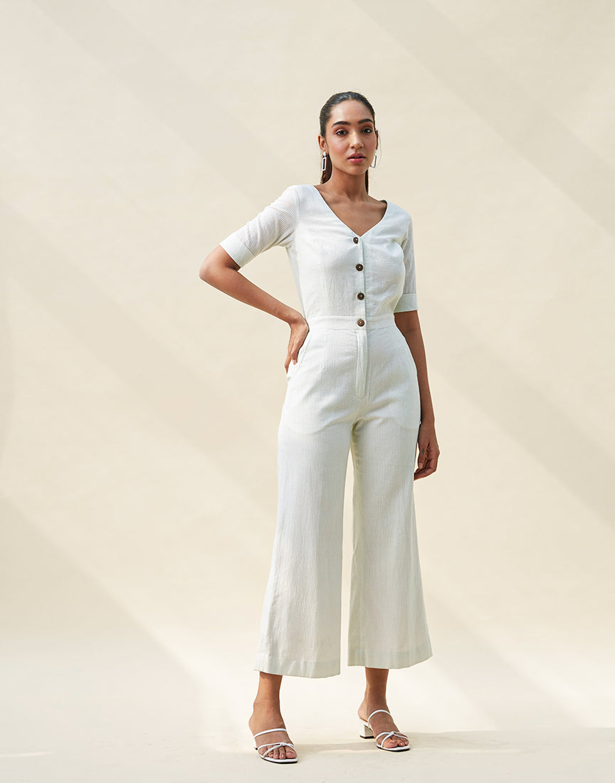 Light Green Cotton Jumpsuit