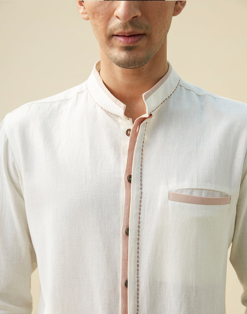 White Saddle Stitch Shirt