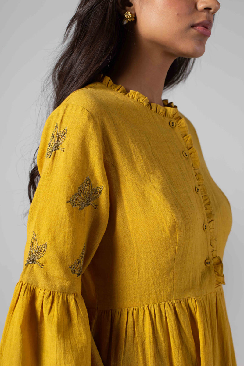 Yellow ruffles dress