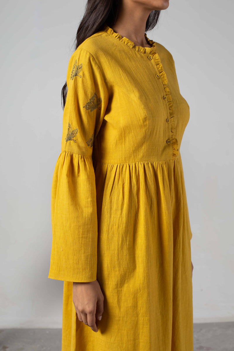 Yellow ruffles dress