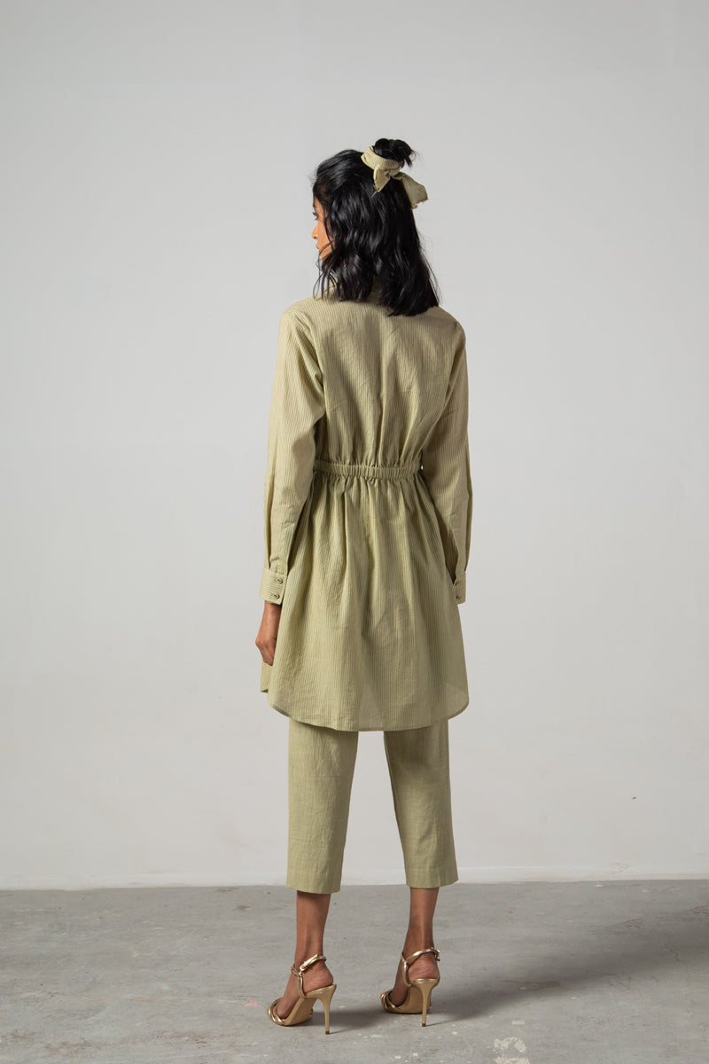 Green gather top