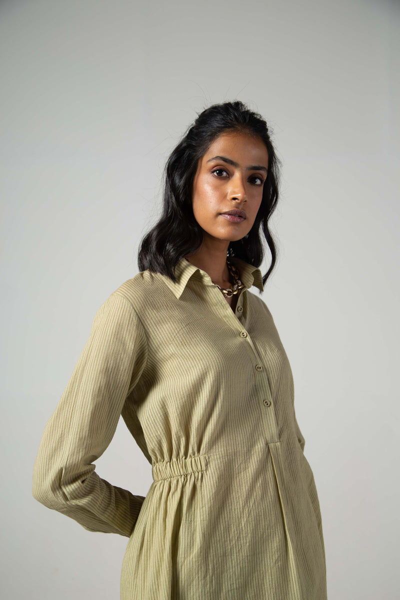 Green gather top