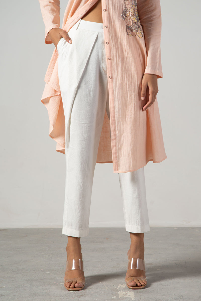 White drape pants