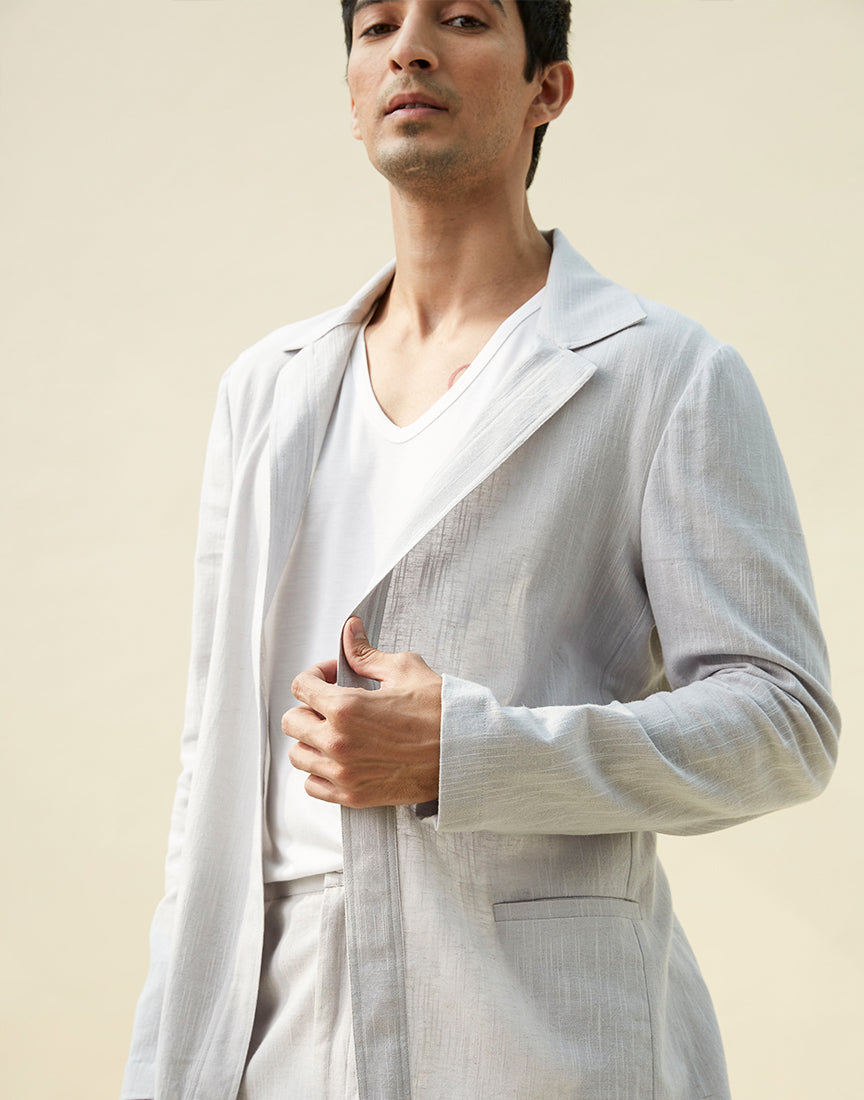 Light Grey Khadi Shacket