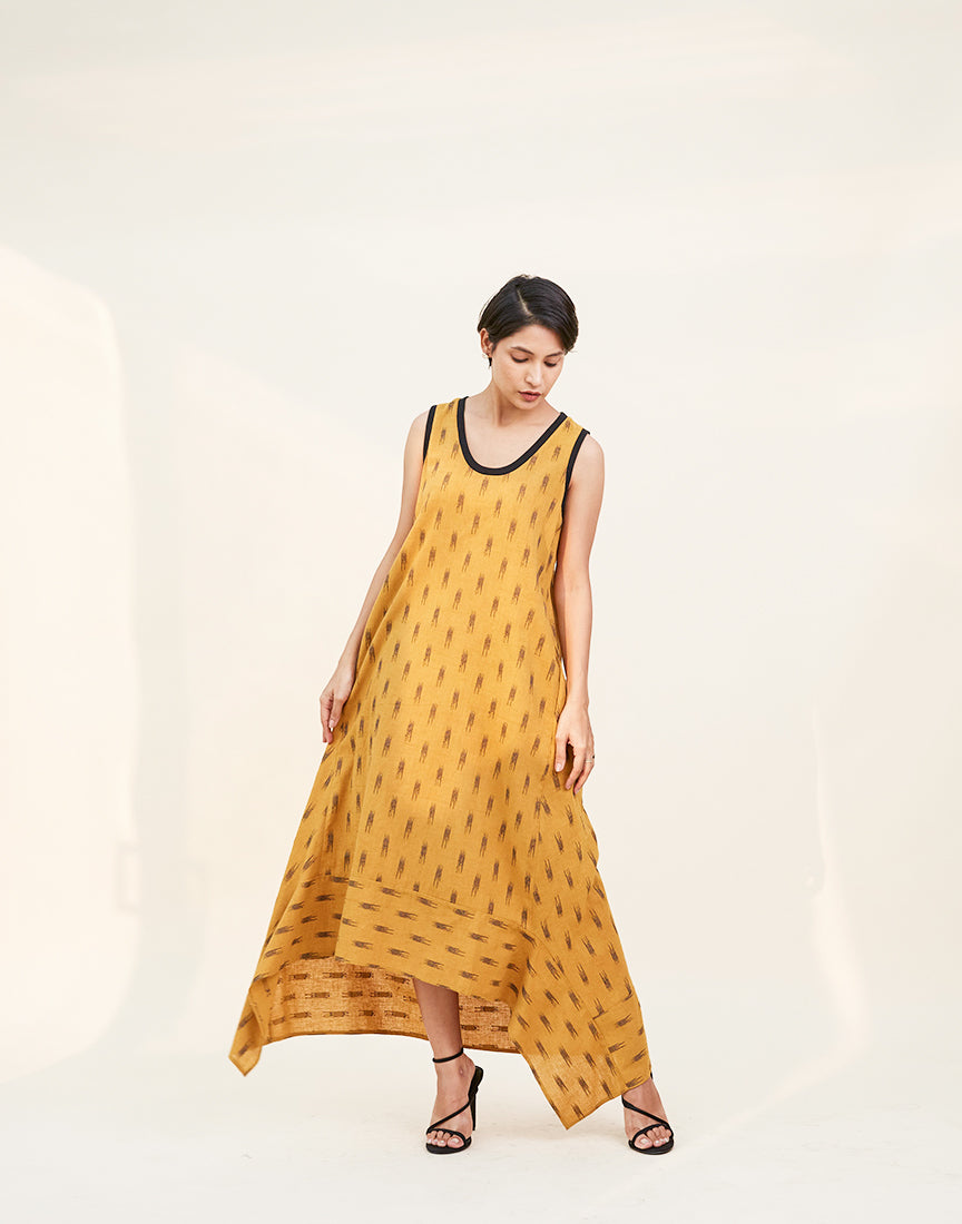 Mustard Cotton Textured Dress