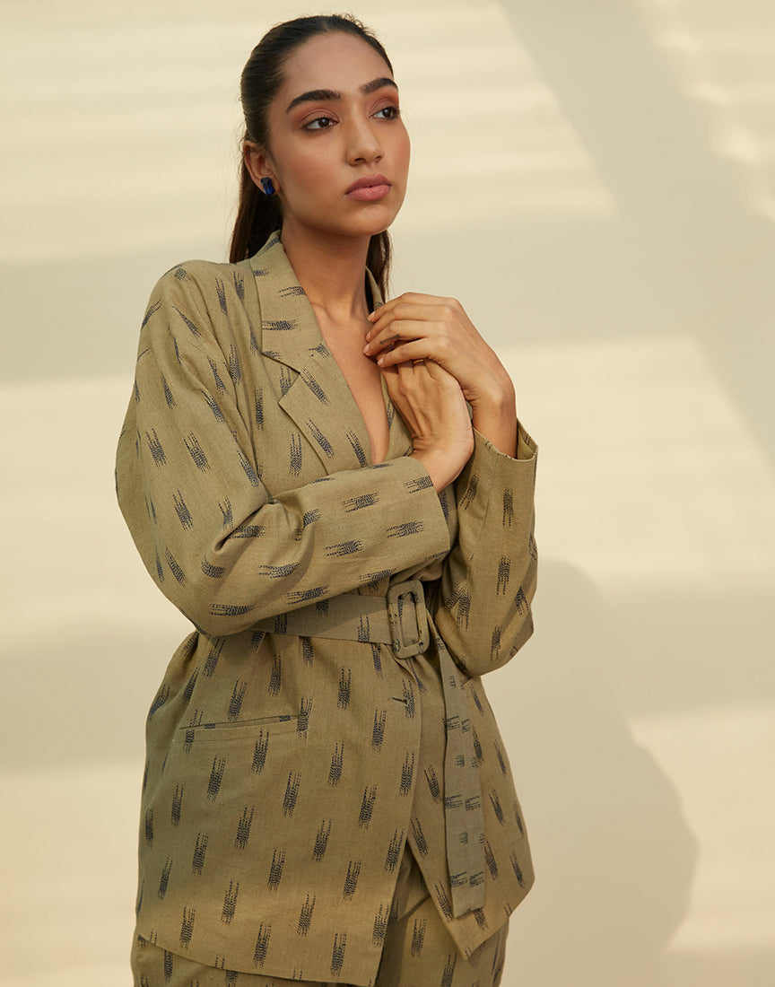 Olive Green Textured Co-Ords