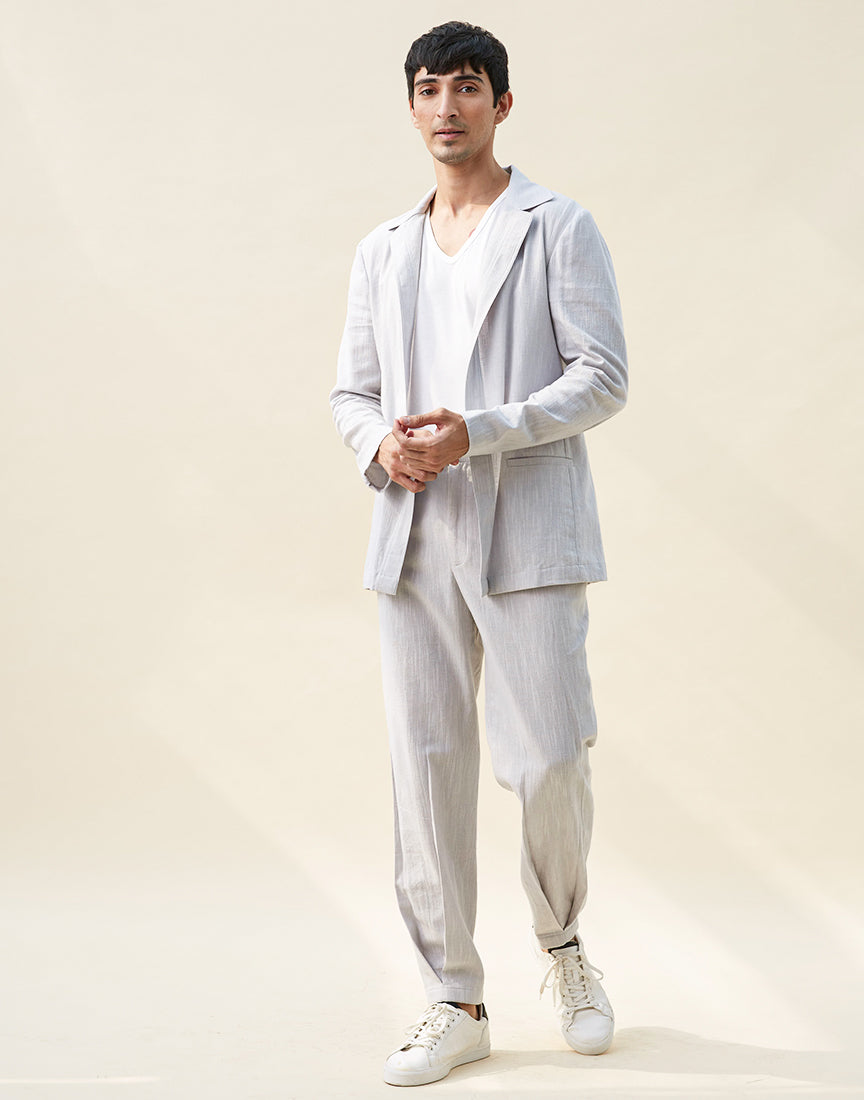 Grey Khadi Shacket Co-ords