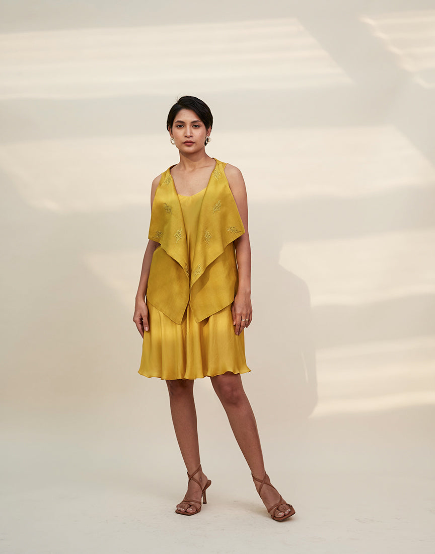 Mustard Chanderi Jakcet