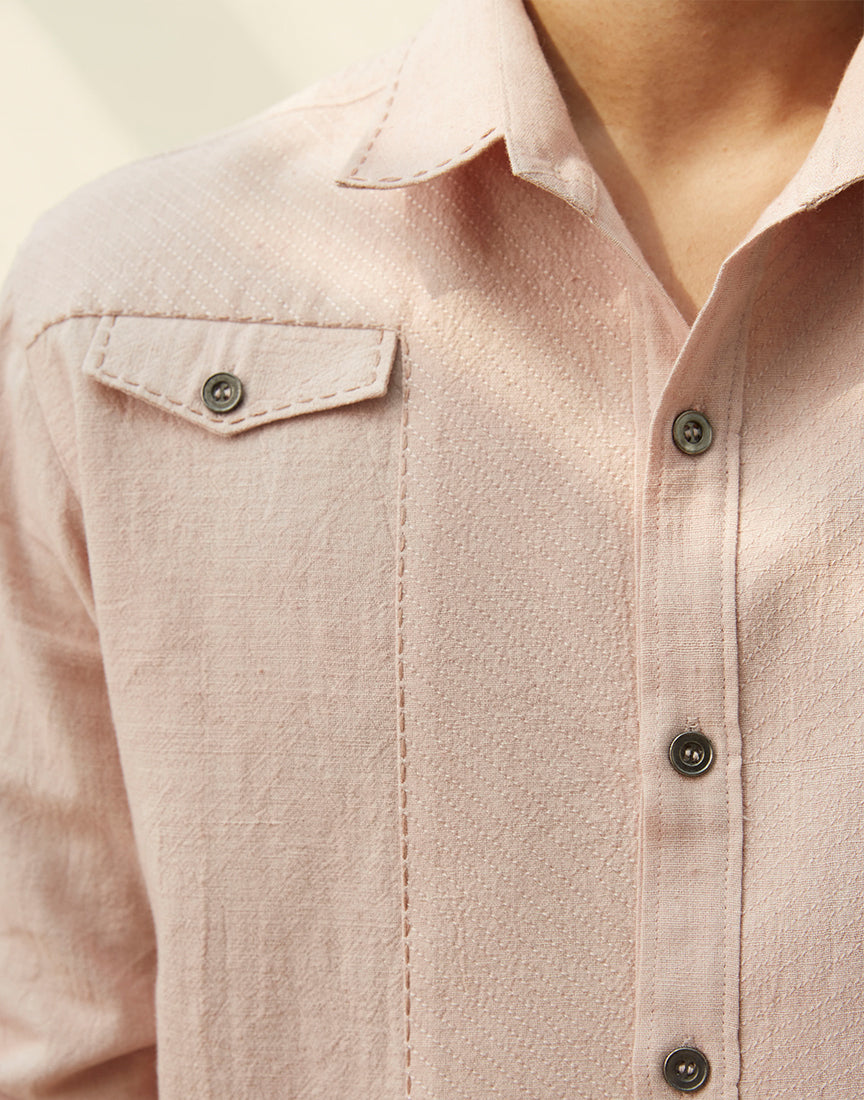 Sand Beige Thread Work Shirt