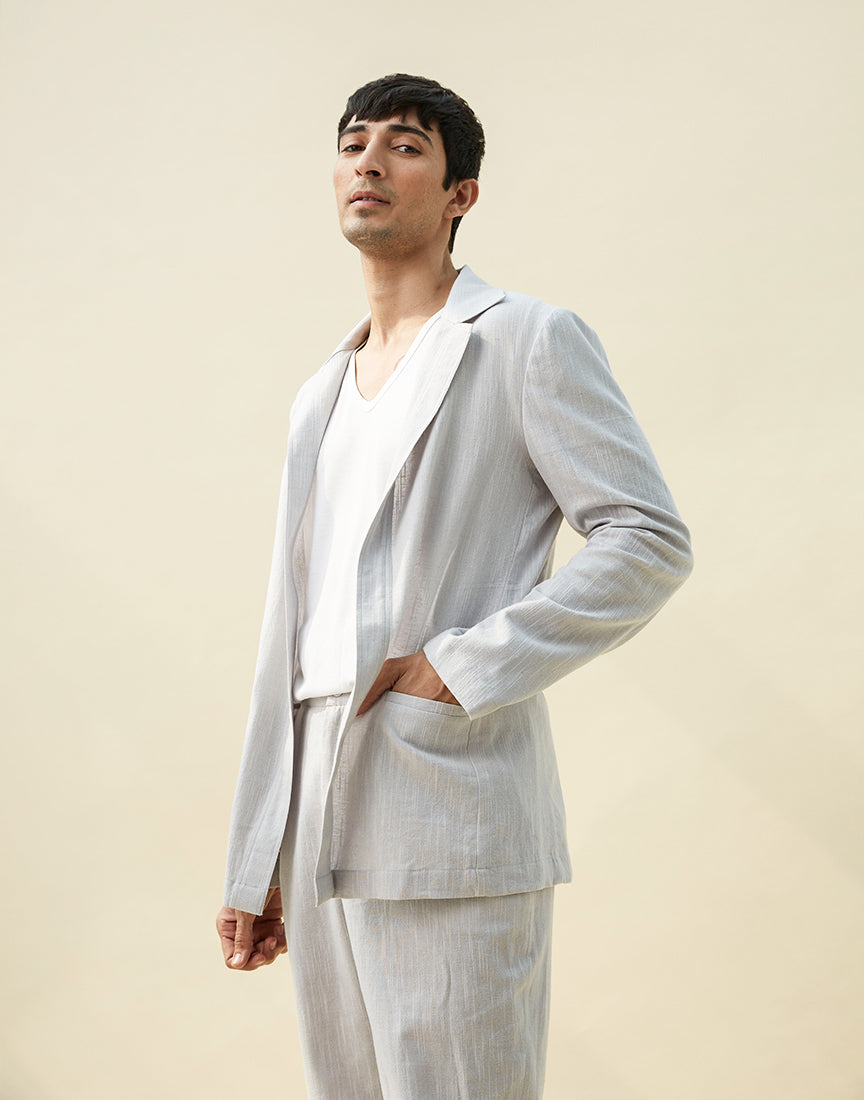 Light Grey Khadi Shacket