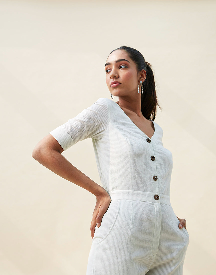 Light Green Cotton Jumpsuit
