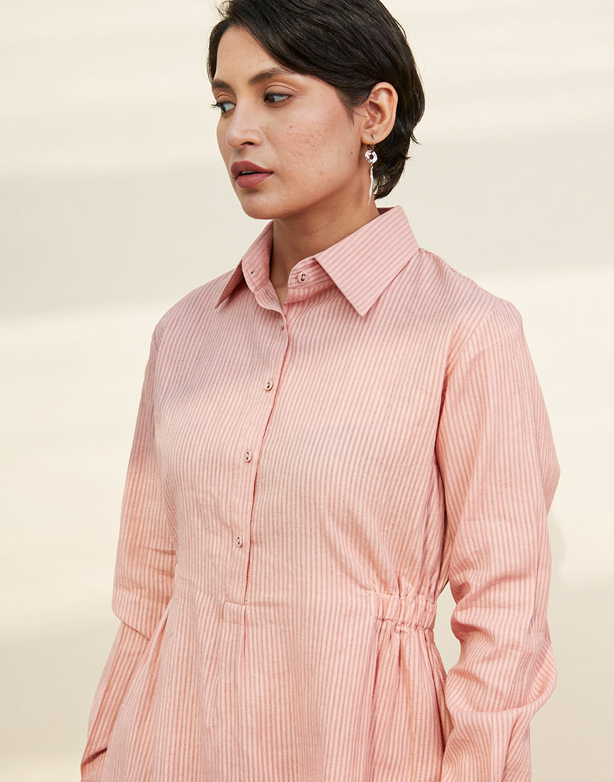 Old Rose Classic Collar Dress