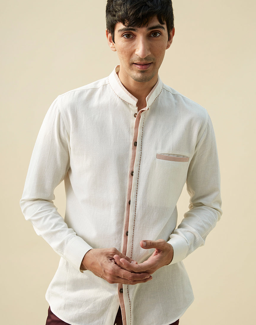 White Saddle Stitch Shirt