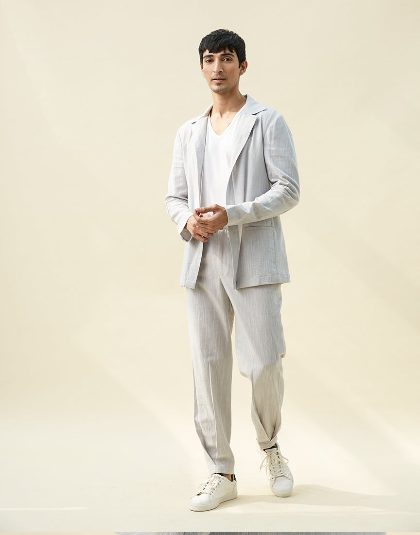 Light Grey Khadi Shacket
