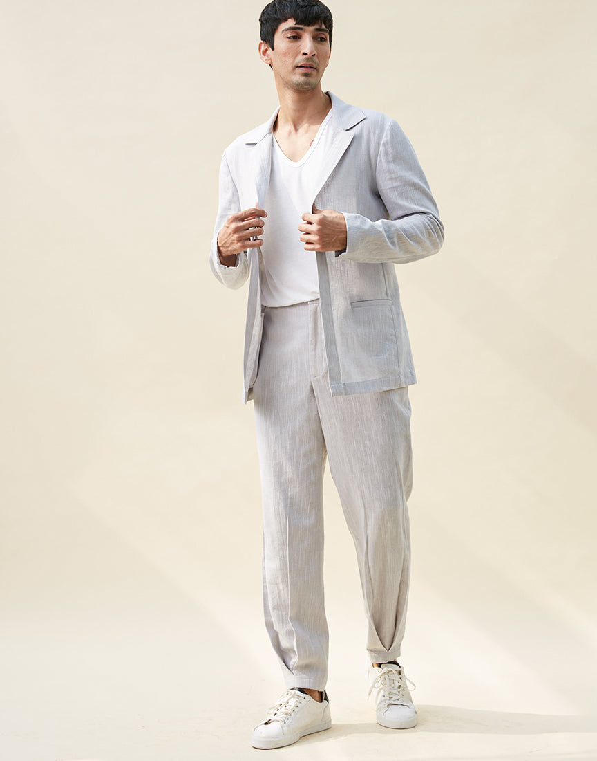 Grey Khadi Shacket Co-ords