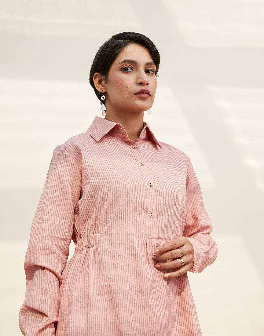 Old Rose Classic Collar Dress