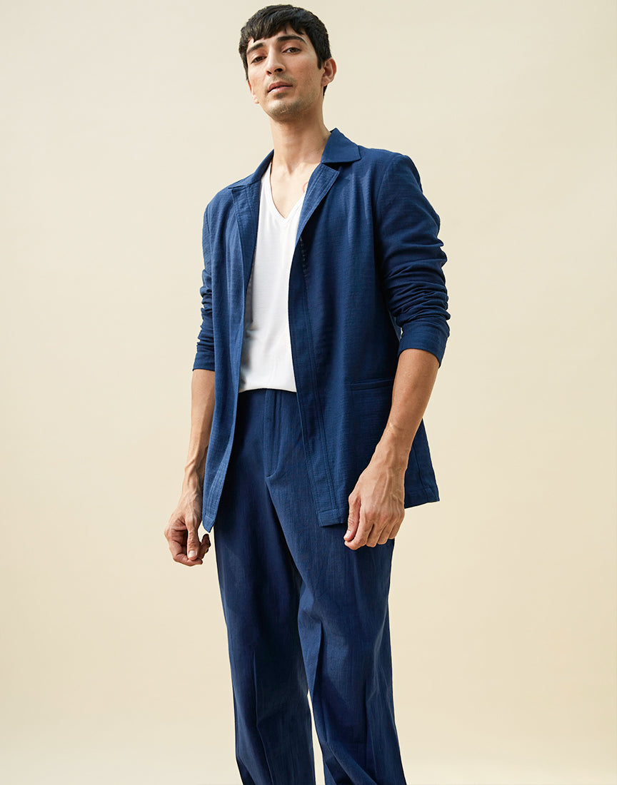 Blue Khadi Shacket