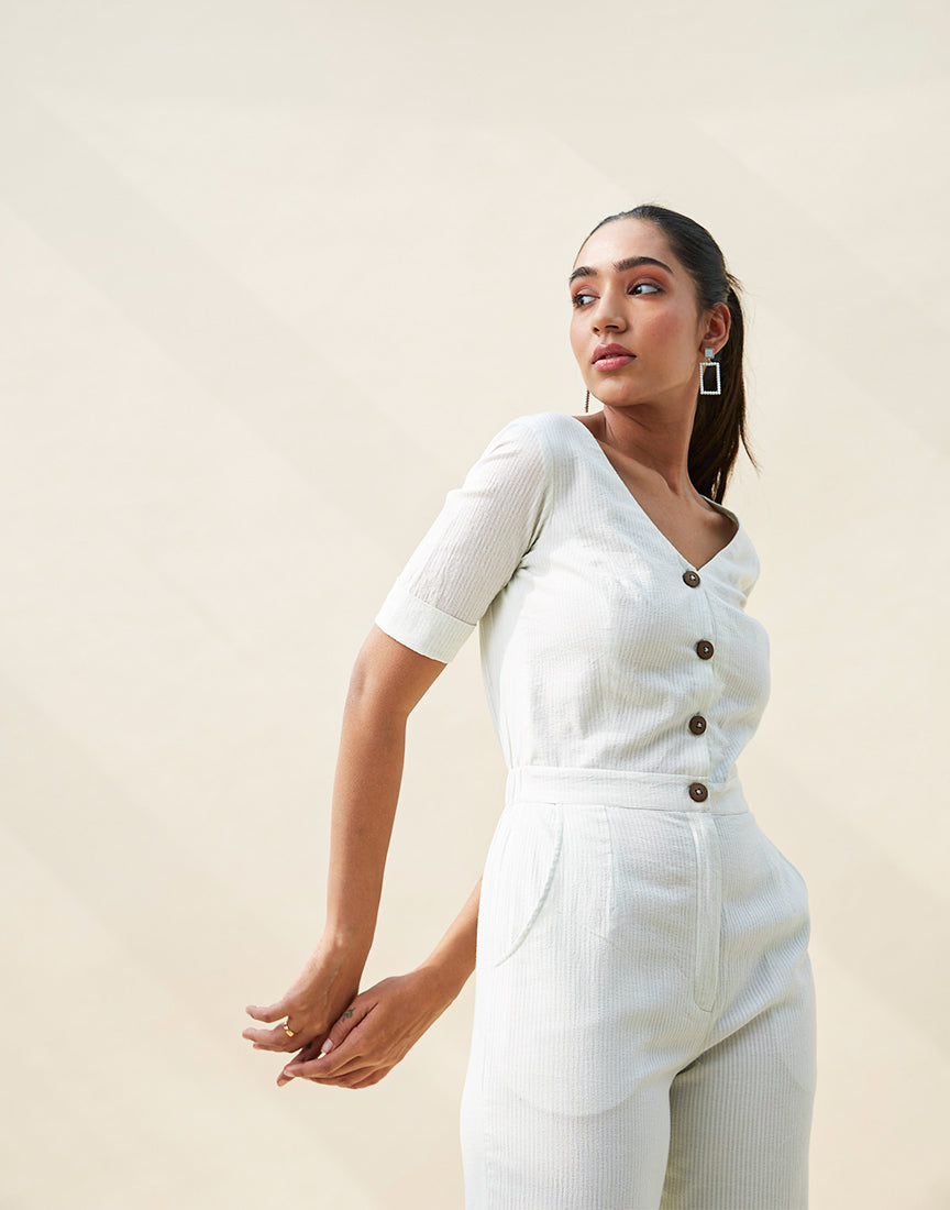 Light Green Cotton Jumpsuit