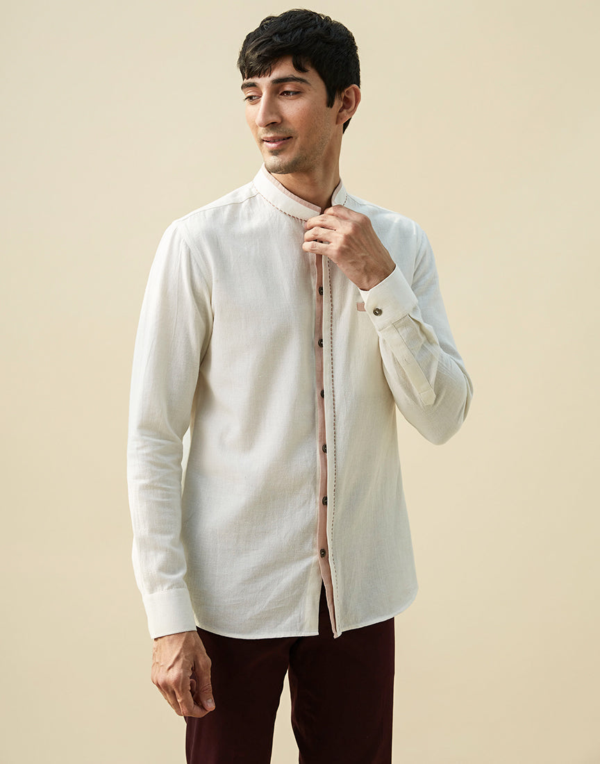 White Saddle Stitch Shirt