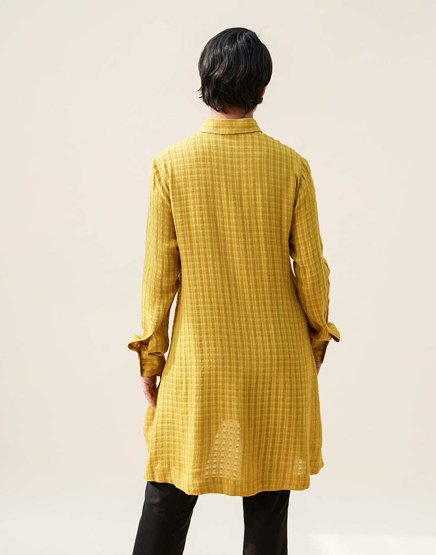 Mustard Classic Collar Shirt Dress