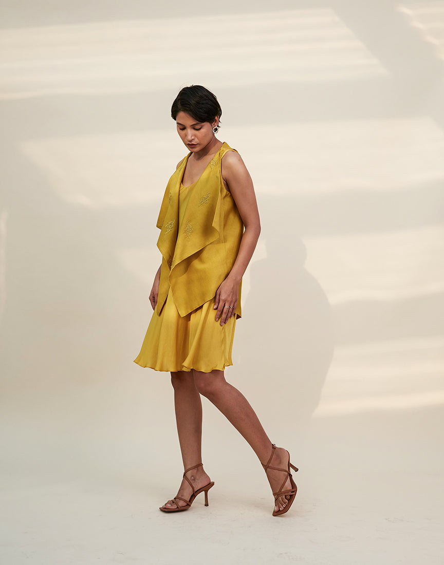 Mustard Chanderi Jakcet