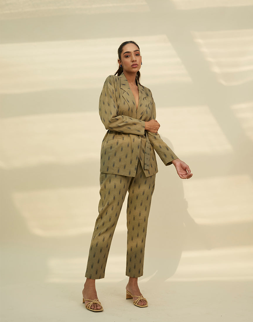Olive Green Textured Co-Ords