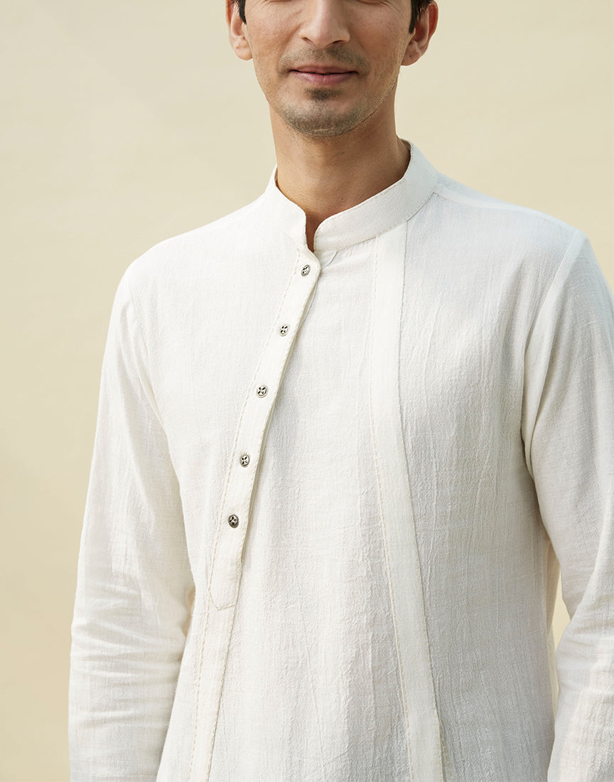 White Khadi Slant Kurta