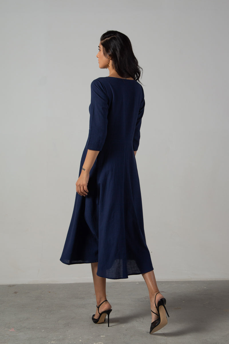 Blue dress  with mullti panels