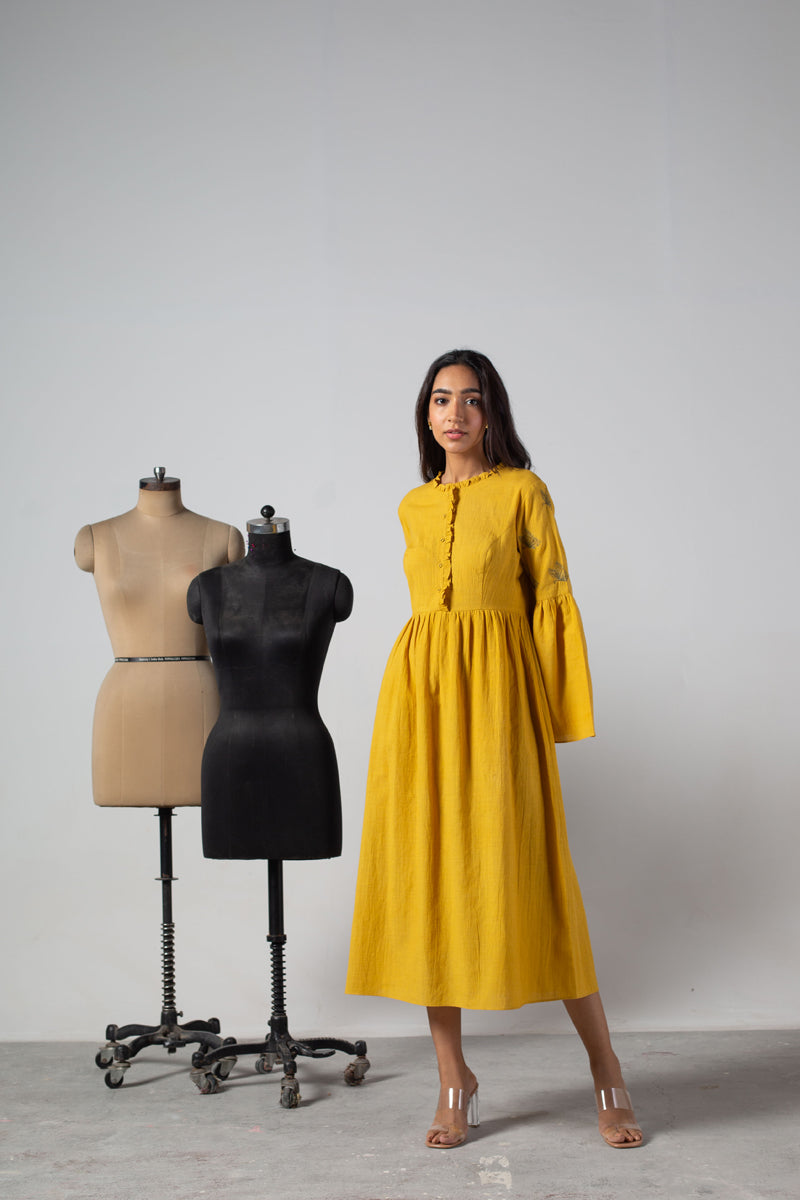 Yellow ruffles dress