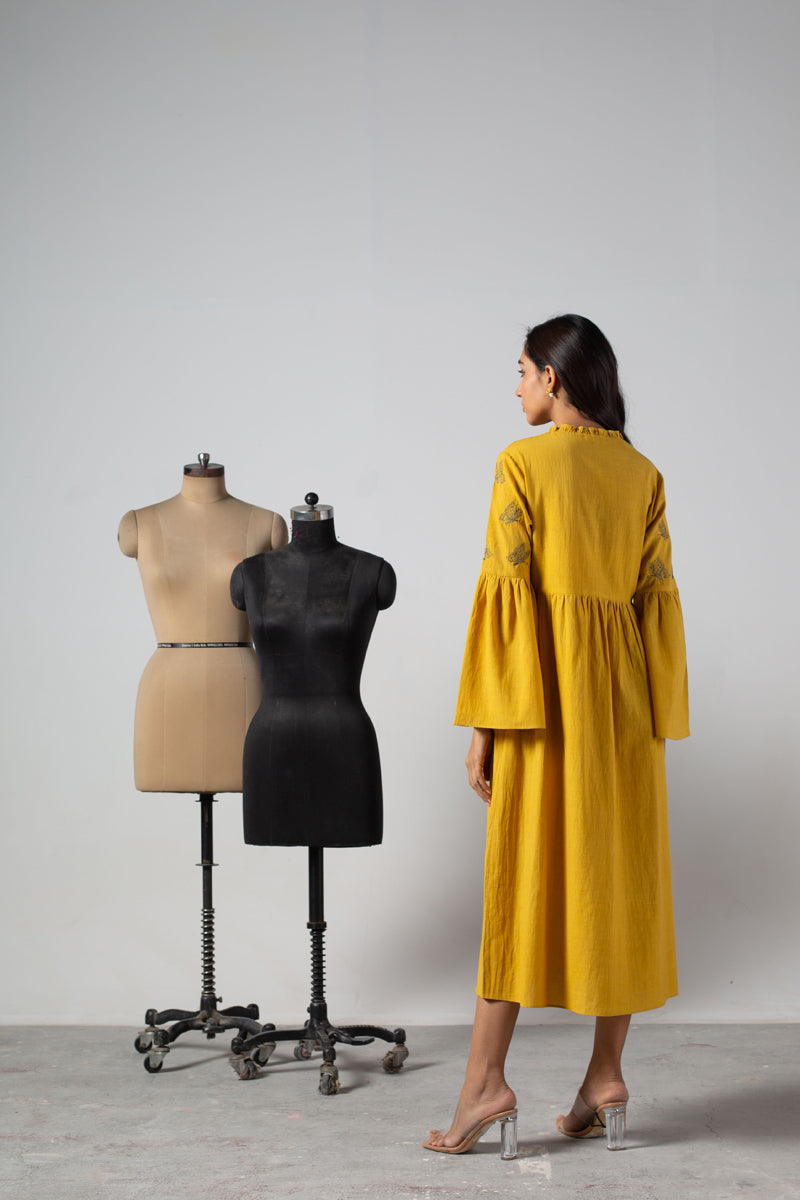 Yellow ruffles dress