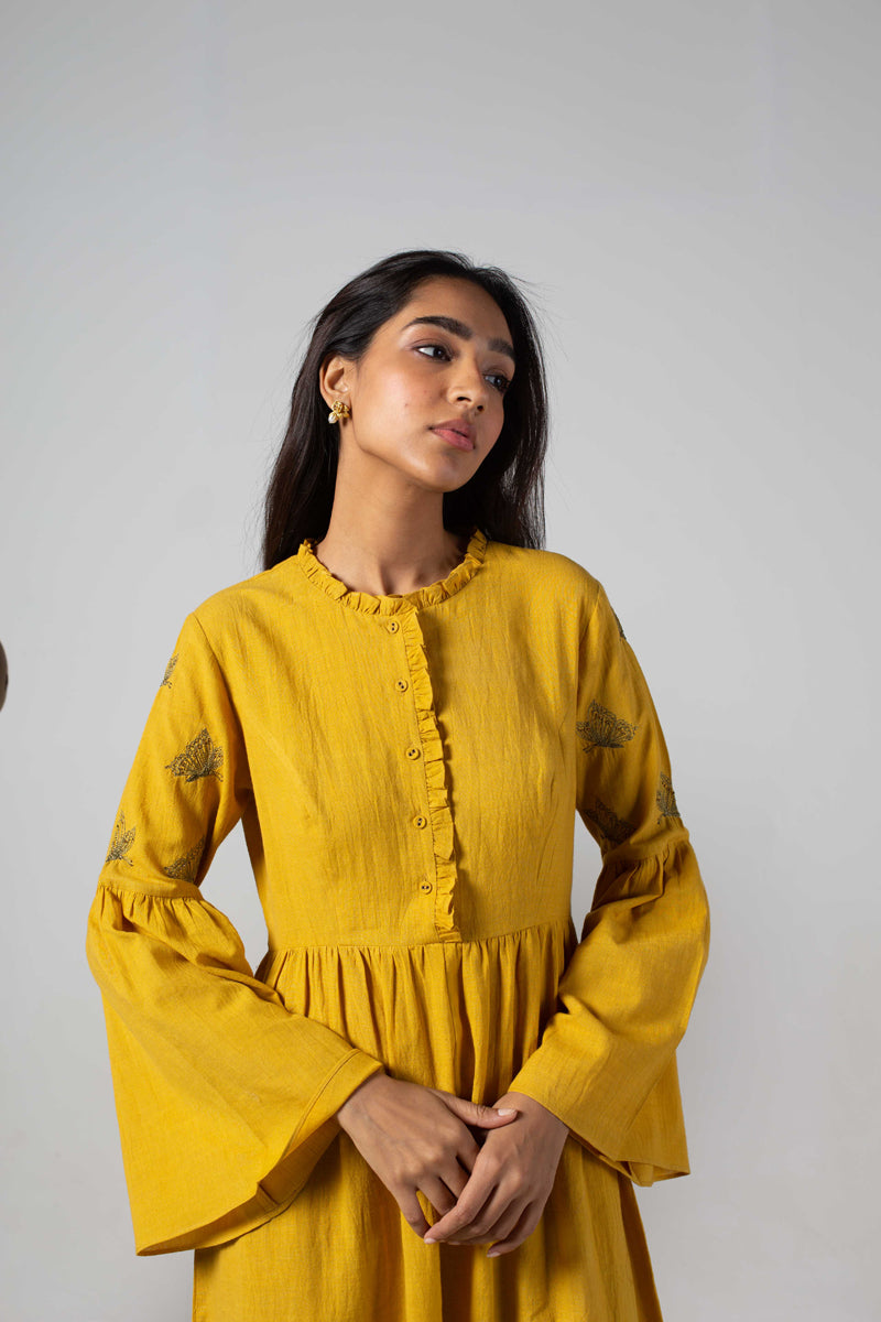 Yellow ruffles dress