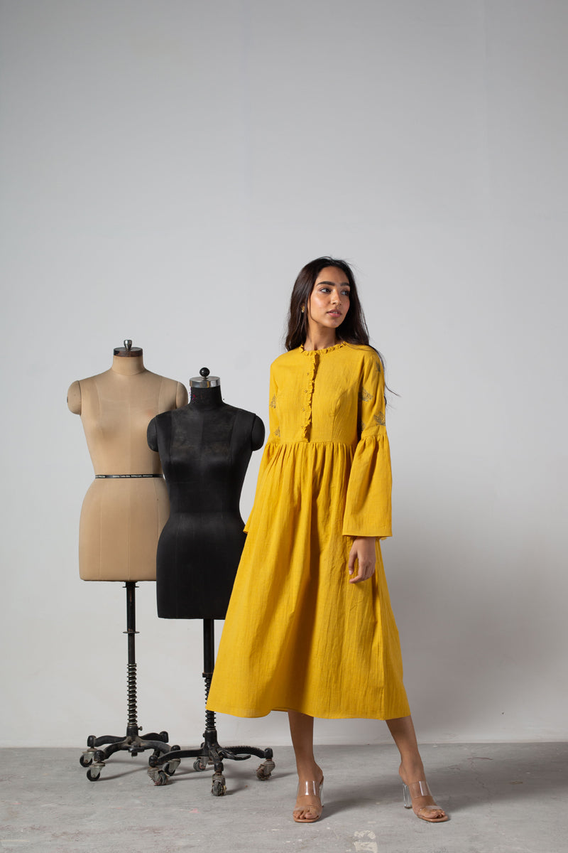 Yellow ruffles dress