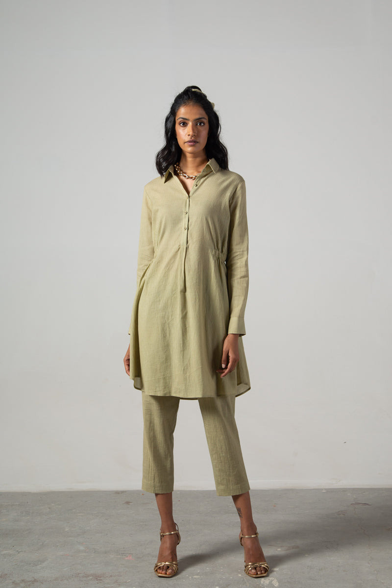 Green gather top