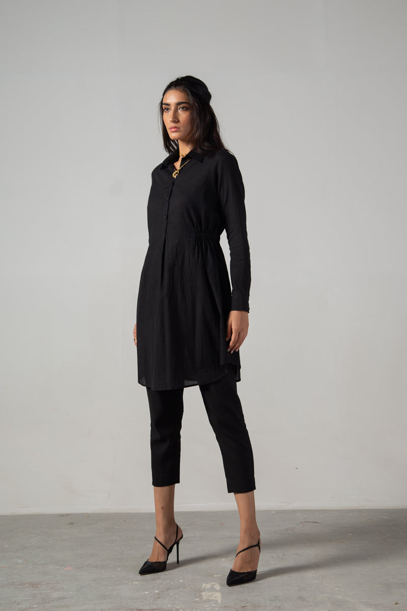 Black gather top