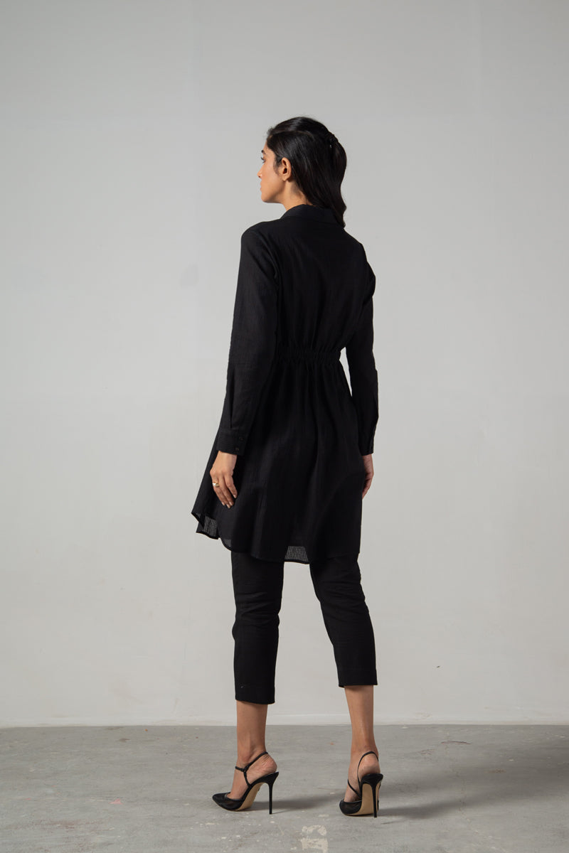 Black gather top