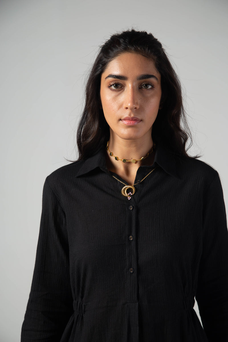Black gather top