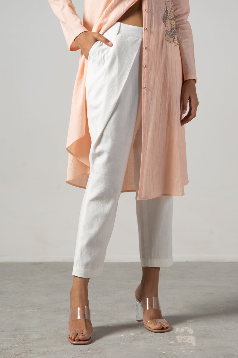 White drape pants