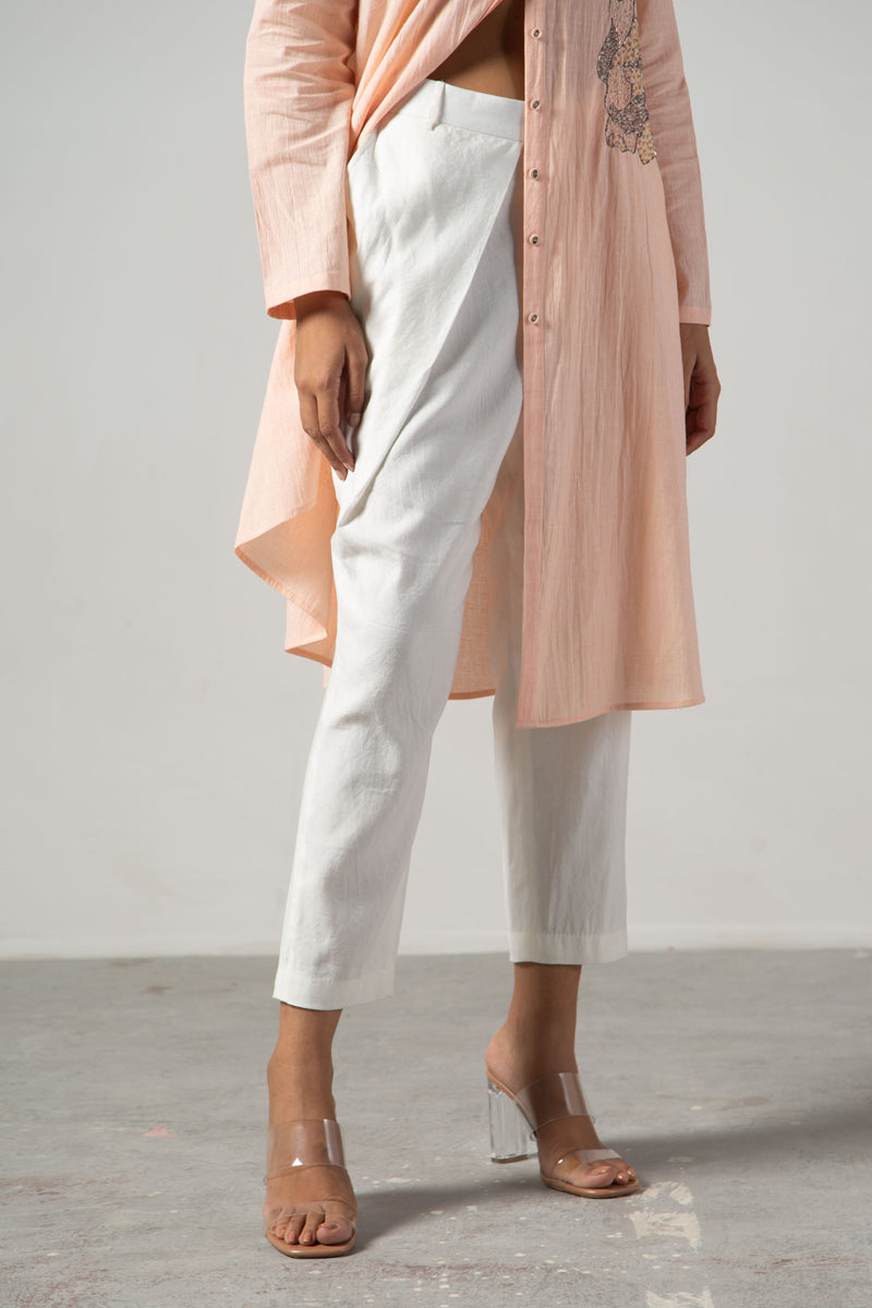 White drape pants