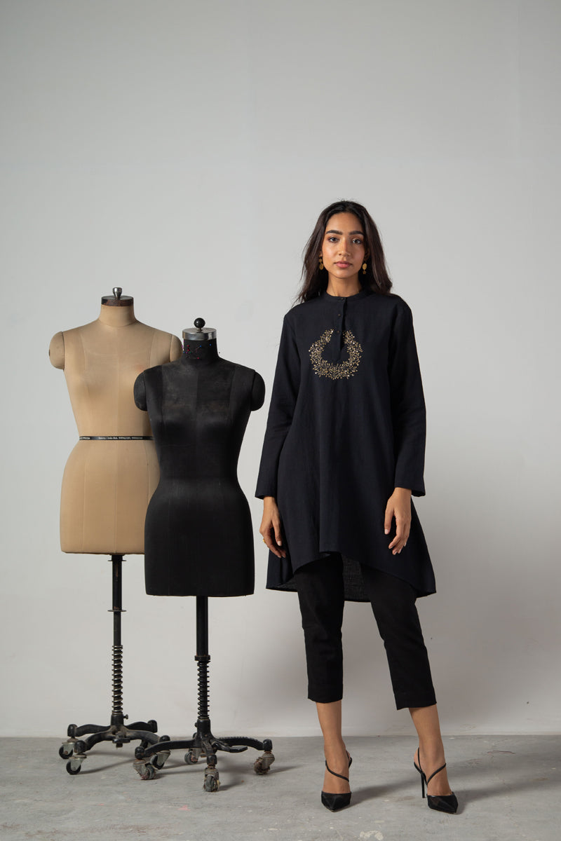 Black tunic.
